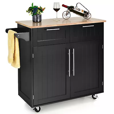 Rolling Kitchen Cart Island Heavy Duty Storage Trolley Cabinet Utility • $258.95