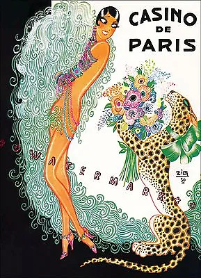 Josephine Baker Casino De Paris Jazz Singer Vintage Poster Print Theater Art  • $21.58