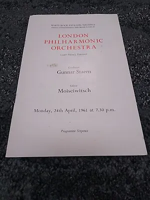 London Philharmonic Orchestra Programme April 1961  Conductor Gunnar Staern . • £3.99