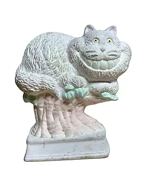 Vintage Ceramic Cat Figurine Of A Cat Laying On A Pedestal 1991 • $17.98