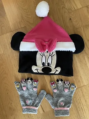 VGC Girls Minnie Mouse Hat And Gloves • £5.99