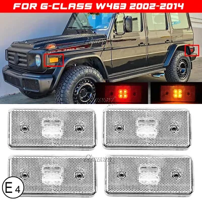 F&R LED Side Marker Light Clear For 2002-14 Mercedes-Benz W463 G500 G550 G-Class • $50.34