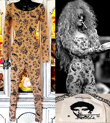 Vintage Betsey Johnson 80s Punk Label Mark Mahoney Tattoo Dress Jumpsuit Catsuit • £1142.22