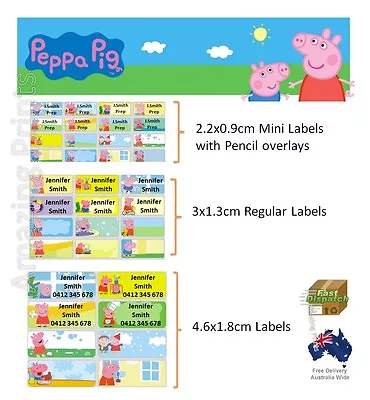$3.79 • Buy Peppa Pig Vinyl Personalised Name Label Sticker School Book Pencil Texta Tag Kid