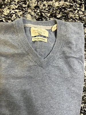 $19.99 • Buy Weatherproof Vintage Sweater Men Large Blue Cotton Cashmere Long Sleeve V-Neck