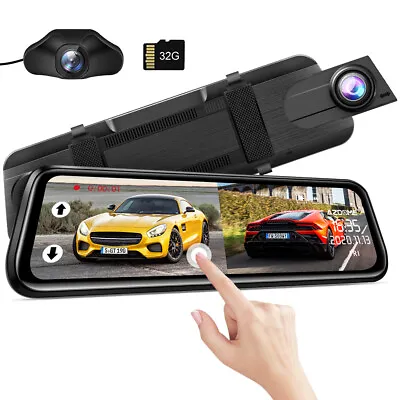 $99.99 • Buy AZDOME 2.5K 1440P Rear View Mirror Dash Cam 10  Touch Screen Dash Camera W/ GPS