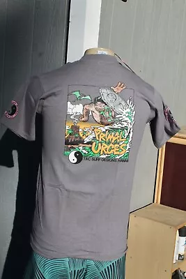 T&C Surfboards Town Country Cave Man Vintage OG 80's Grey Medium Surfing T-Shirt • $150