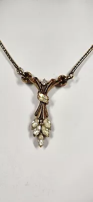 Stunning Vintage Goldtone Rhinestone Crown Trifari Alfred Philippe Necklace • $19.99