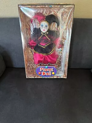 Vintage 1996 Pierot Doll Ceramic Clown Make Believe Ltd New In Box • $15