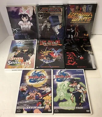 Anime DVD Lot Of 8 Yu-Gi-Oh Karas Beyblade Genma Wars Moon Phase Case Closed • $16.58