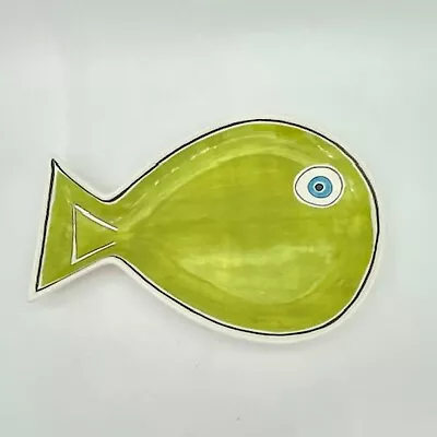 M. Bagwell Water Collection Green Fish Serving Plate Dish 10.5  Platter • $25