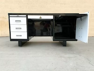 Uncommon Mid Century Tanker Desk With Typewriter Cabinet Refinished To Order • $1700