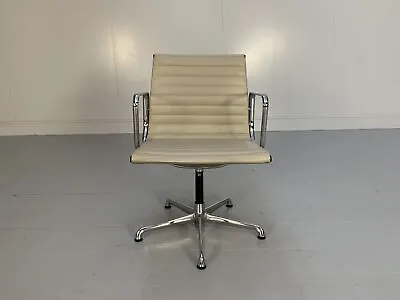 ICF Vitra Eames  EA 108  Aluminium Chair - In Pale-Cream Leather - RRP £2800 • £800