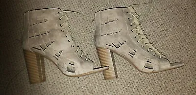 £8.50 • Buy Heels Shoes Sandals Gladiator Missguided Size 7 Cream Beige Nude Open Toe Boots