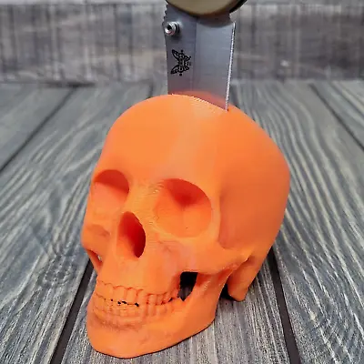 Orange Skull Knife Display Stand Fits Most XL Folding/Small Fixed Blade 3d Print • $21.95