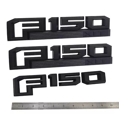 3pcs OEM F150 XLT Emblems Fender Badges 3D For F-150 XLT  Black Genuine New • $45.15