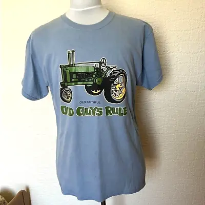 £24.99 • Buy Men's Vintage Old Guys Rule T-Shirt 42  John Deere Tractor Print Gildan Active