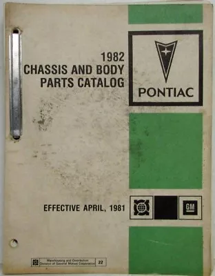 1982 Pontiac J2000 Parts Book And Illustration Catalog • $46.42