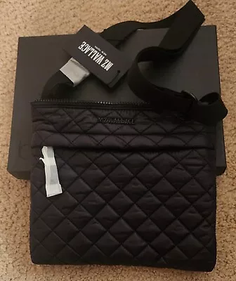 M.Z. Wallace Black Quilted Metro Flat Xbody Handbag • $110