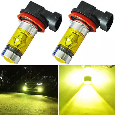 2x H11 H8 Samsung Led Yellow Fog Light Bulbs 4300K 100W 1500LM Super Bright DRL • $10.98