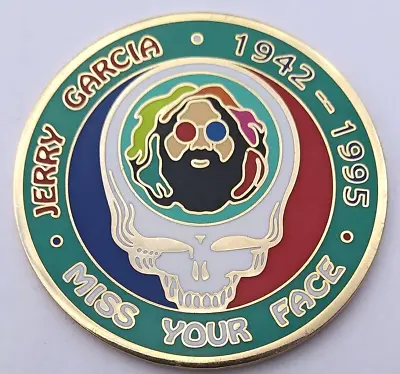 Jerry Garcia PIN Miss Your Face Vintage GOLD 1942 - 1995 Grateful Dead N Company • $9.99