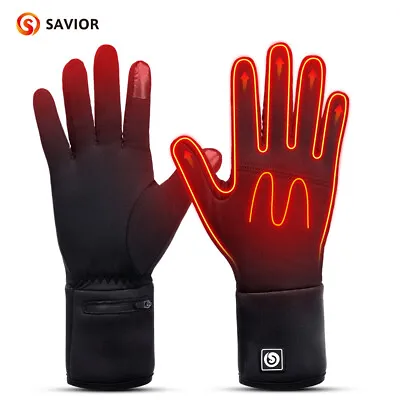 $125.99 • Buy SAVIOR HEAT Gloves Motorcycle Rechargeable Battery Electric Thin Liners Gloves
