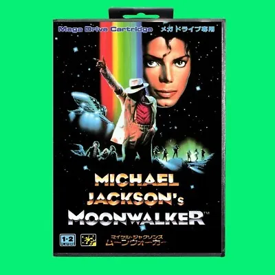 Moonwalker Game Cartridge 16 Bit MD Game Card With JP Cover Retail Box • $25