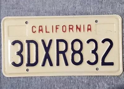 California License Plate 3DXR832 Expired Plate Vintage Pre Cursive • $18.99