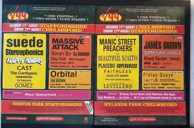 £11.99 • Buy V FESTIVAL - MASSIVE ATTACK SUEDE 1999 2 X 15X11  Poster Sized Press Advert L204