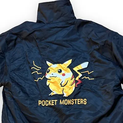 Vintage Pokemon Reversible Sports Jacket Coat Pocket Monsters Japan Rare Pikachu • $599