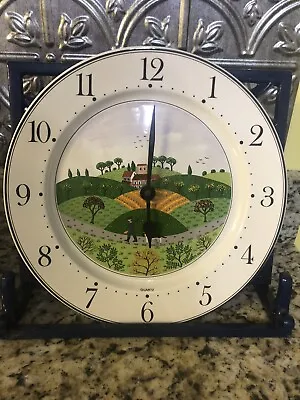 Villeroy And Boch Naïf Hunter & Dog Porcelain Wall Clock AA Battery Not Included • $45.98