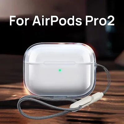 $8.95 • Buy Clear Case For Airpods Pro 2 2022 3rd Cover Soft Waterproof Holder Strap Lanyard