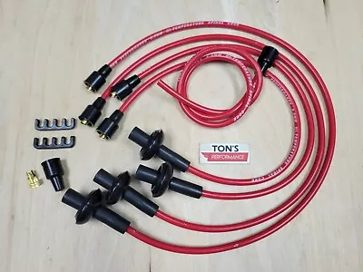 $39.99 • Buy Ton's Red 8mm Silicone Spark Plug Ignition Wire Kit Aircooled VW Bug Spiral Core