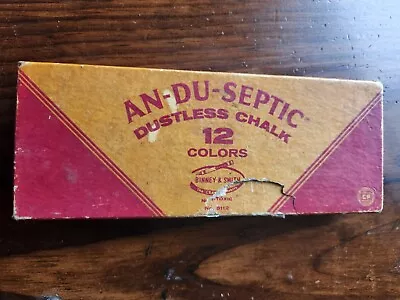 Vintage An-du-septic Binney & Smith Dustless Chalk 12 Colors • $10