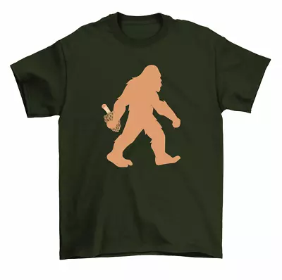 Bigfoot With Morel Mushroom T-Shirt Sasquatch Fungi Tees Men Women • $17.99