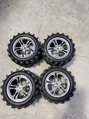 Traxxas 2.5/3.3 T-Maxx Chevron Tire 14mm 3.8 Wheels 3903 16.8 E-Maxx Revo Mgt • $39.95