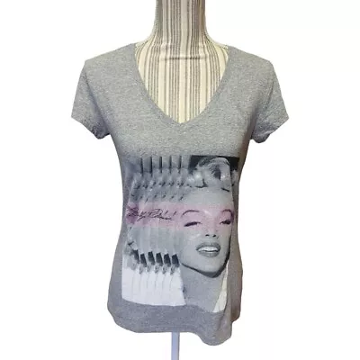 Marilyn Monroe Women's SZ L Tee Shirt Grey Short Sleeve Top • $12.37