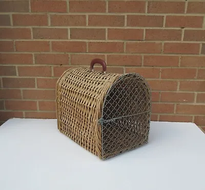 £34.50 • Buy Vintage Old Wicker Cat Small Pet Carrying Carrier Carry Basket Case
