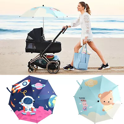 Baby Stroller Umbrella Adjustable Stroller Parasol With Clamp Sun MaIjC • $26.59