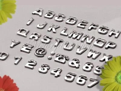 £1.19 • Buy Chrome 3D Self-adhesive Letter Number Car Badge Emblelm Sticker Decal Home Auto