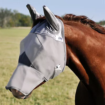 37CE Weanling Cashel Crusader Fly Mask Mule Donkey Long Nose W/ Ears Grey • $42.99