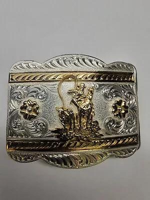 Montana Silversmiths Large Tie Down Ropers Western Belt Buckle Multi • $85