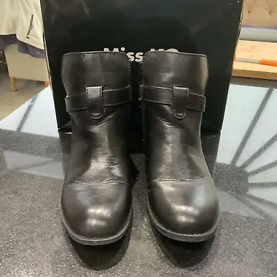 MISS KG Ankle (Jade) Boots Black Size UK 5 EU 38 Zip Buckle Detail With Box • £10