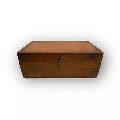 Vintage Primitive Wood Box Hand Stamp/Punch Box Rectangle 9x5x3.5” • $18