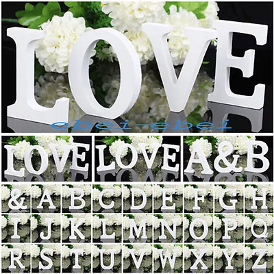  Wood Letter Numbers Alphabet Bridal Wedding Party Table Decoration Free Stand • £1.99