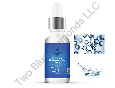 Vegan1oz Premium Hyaluronic Acid Anti Aging Face Serum Paraben Sulfate EDTA Free • $12.99