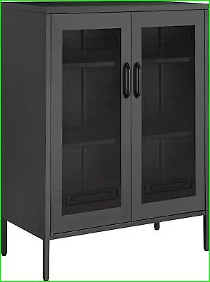 Metal Storage Cabinet With Mesh Doors Steel Display Cabinets Adjustable Shelves • $184.88