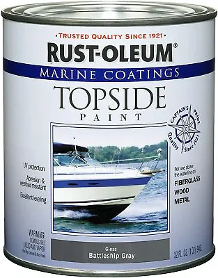 Rust-Oleum 207005 Marine Topside Paint Battleship Gray 1-Quart 32oz • $32.99