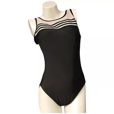 Miraclesuit One Piece Swimsuit Women's Size 12 Black Slimming Stretch Swimwear • £23.74
