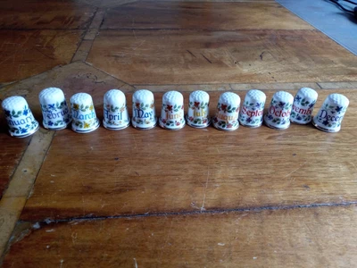 £4.95 • Buy Set Of 12 Vintage Months Of The Year Thimbles-January-December